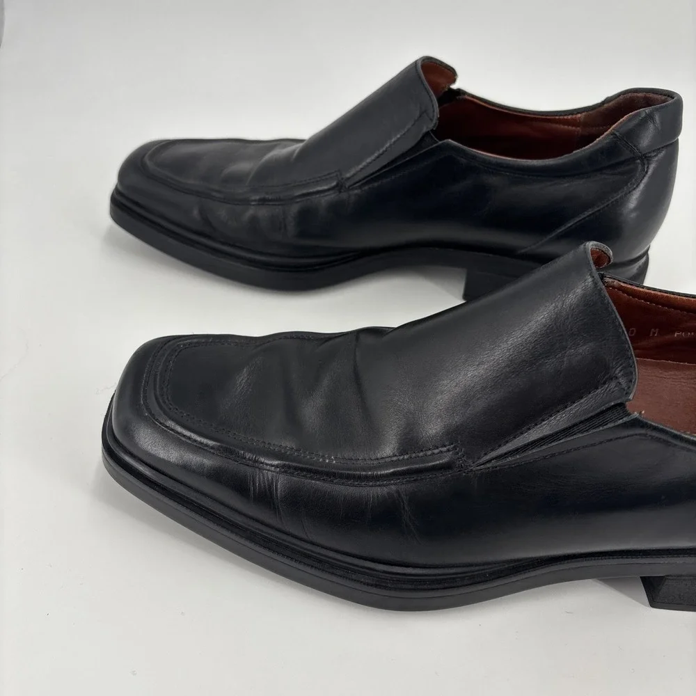 Donald J Pliner Loafers Black Leather Dress Shoes Slip On Men's Size 10M